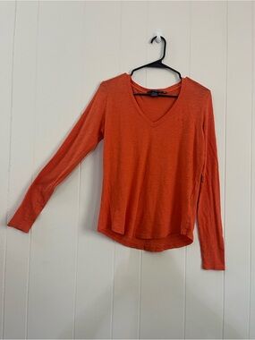 Ralph Lauren Sport Women’s Orange V-Neck Long Sleeve Tee